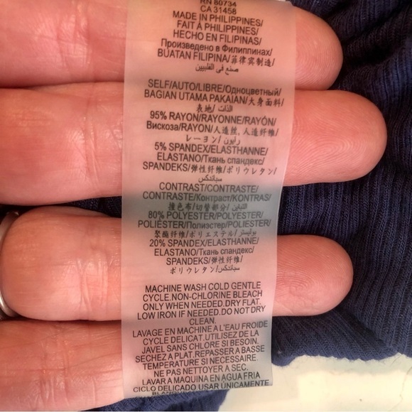 BCBGMaxAzria Cydnee dress navy blue ribbed knit jersey netting mesh high low XXS - Picture 9 of 11